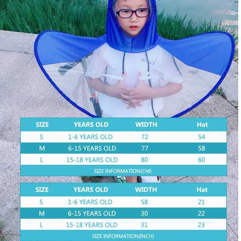 QIAN Childrens Raincoat Transparent UFO Raincoats Hands Free Rain Poncho Baby Funny Duck Rain Coat Rain Cover Raincoat for kids Y240810