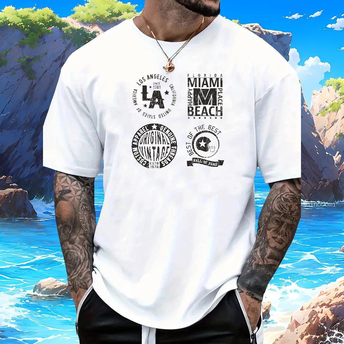 Cool Design Men Tees letter 230g Cotton Casual Daily Wear Crew Neck T Shirts Men Oversized 2024 New Tops Tees