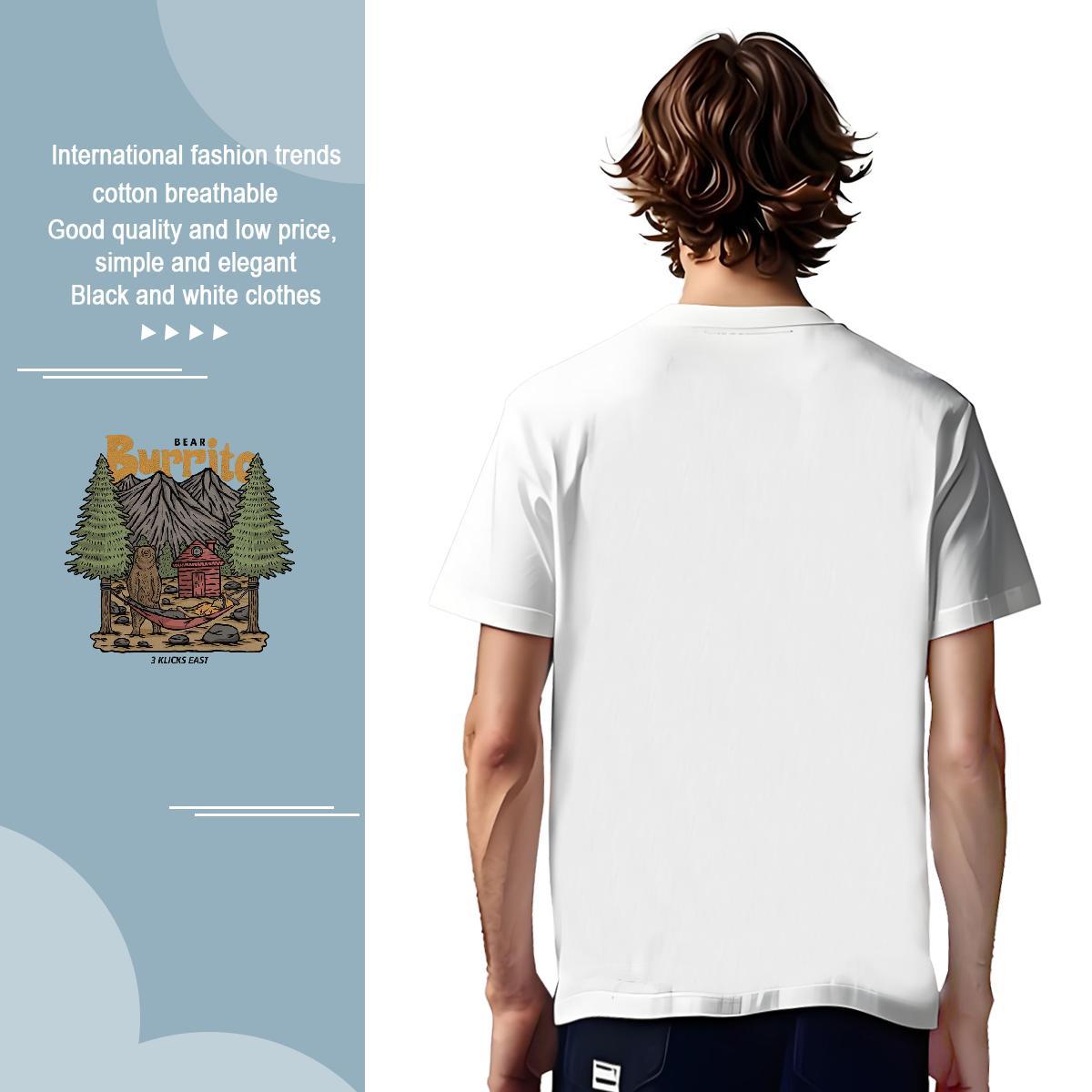TOP Quality Couples T Shirts mountains 230g 100% Cotton Casual Beach Breathable Short Sleeve T Shirts Men Oversized 2024 Designer Tops Tees