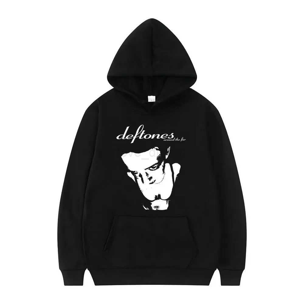 2024 Deftones Fashion Prevalent Print Hooded Men Women Plus Size Hoodies Retro Punk Sweatshirt Unisex Personality StreetwearXJ240812
