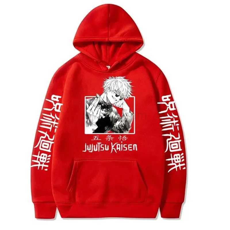 Jujutsu Kaisen Hoodie Anime Gojou Satoru Print Hooded Pullovers Tops Loose Long Sleeves Harajuku Man Clothes Fleece HoodiesXJ240812