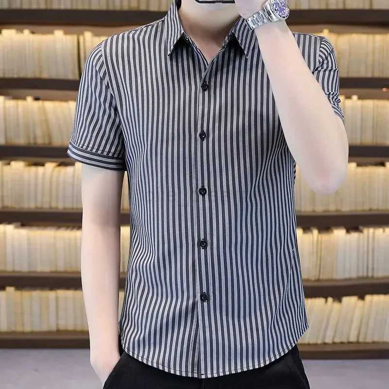Clothing Graphic Man Tops Printed Shirts And Blouses For Men Geometric Short Sleeve Button Elegant With Sleeves Comfortable SXJ240812