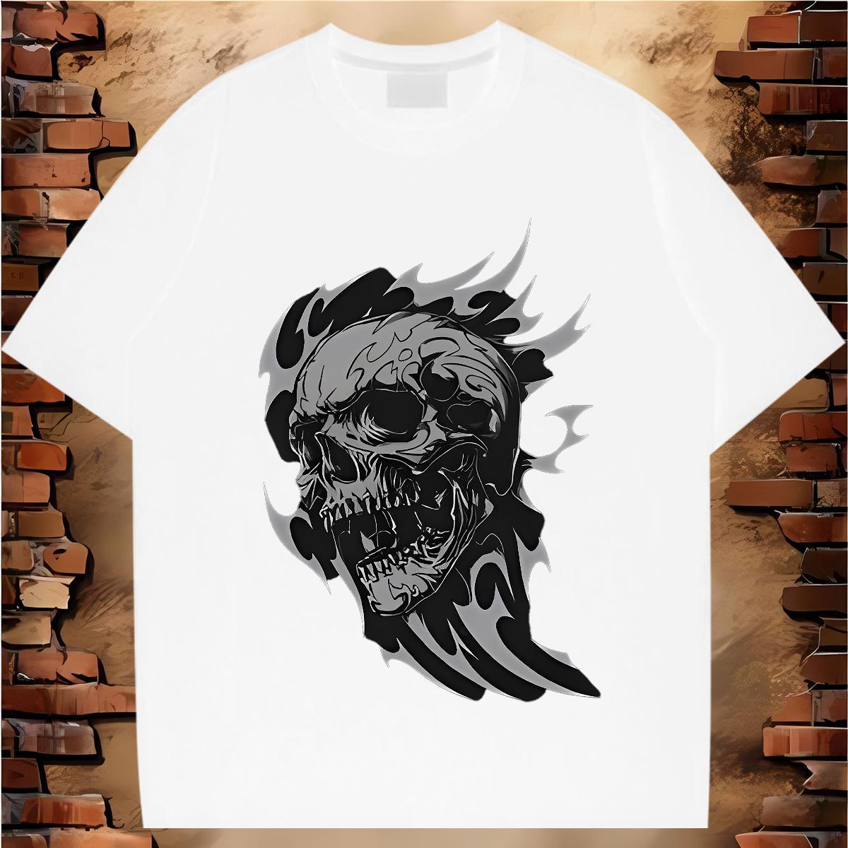 Customized T-Shirts halloween Clothings 100% Cotton 230g Street wear Hip Hop Cool Design DIY Short Sleeve Soft Men Clothes T-Shirt