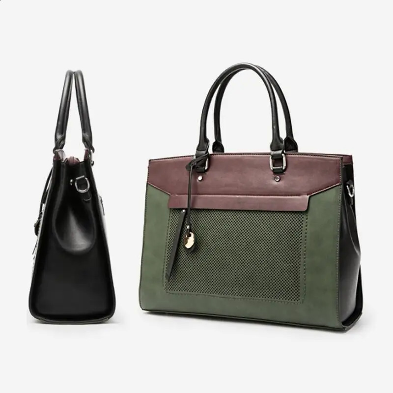 Leather briefcase for womens business laptop shoulder bag suitable 13 inch Hp Acer Dell Fashion Top Handbag women 240810