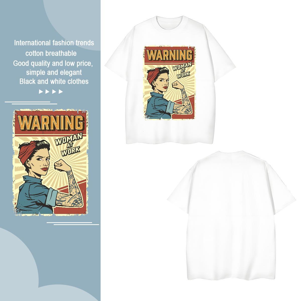 T shirt 230g Pure Cotton portrait Sport Breathable Cartoon Print Men Clothes T-Shirt 2024 Summer Unisex Tee Shirt