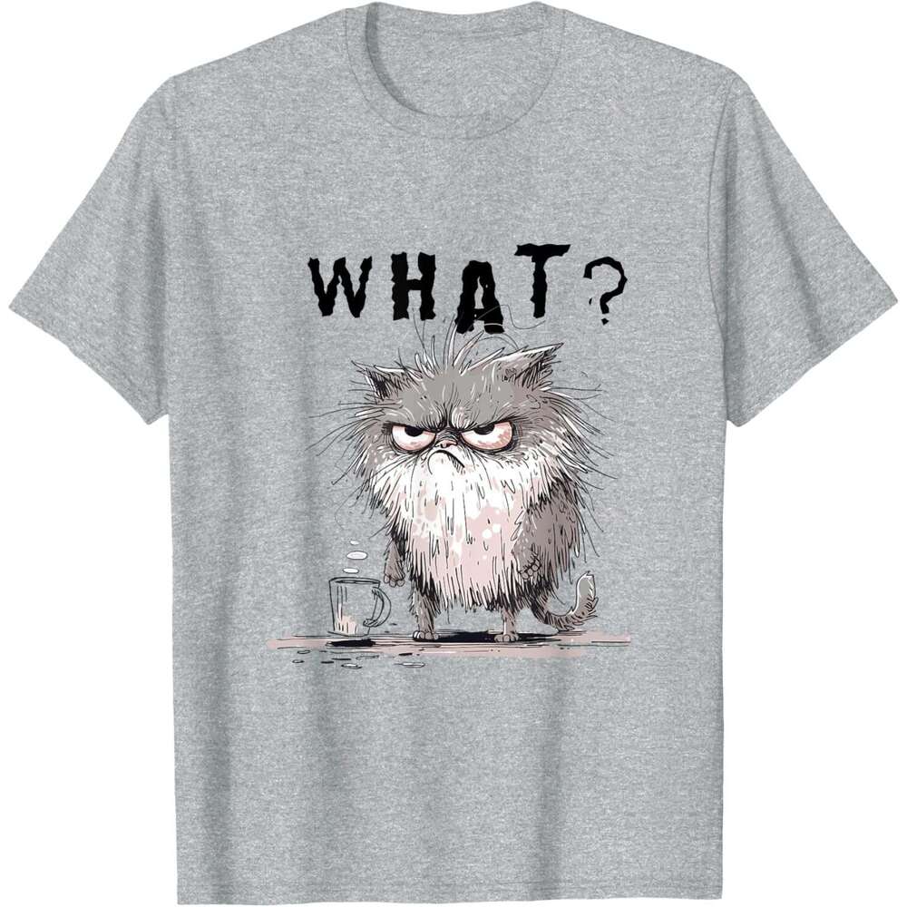 T shirt for Mens Frazzled Coffee Sarcastic Meme Funny Cat Men Women T-Shirt Shirts Tshirt Graphic Tee Casual Tops Clothes Short sleeve