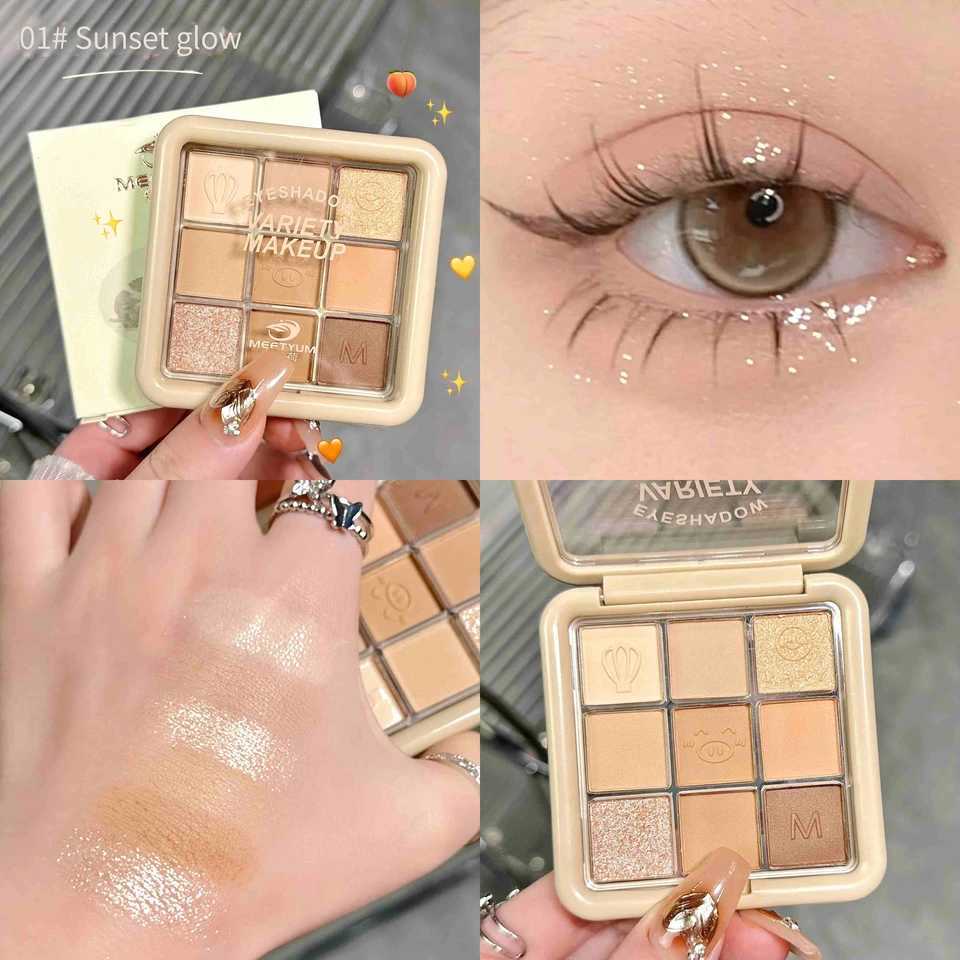 DIKALU Nine-Color Cos Eyeshadow Tray Matte Pearlescent Subtle Shimmery Earth Eyeshadow Everyday Smoky MakeupCL240812