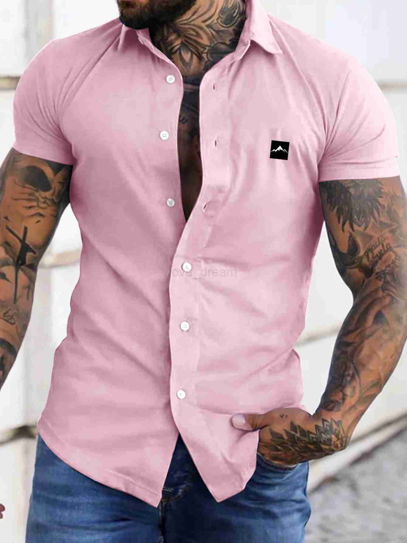 Europe and the United States mens summer casual loose cardigan mens short-sleeved shirt trend Men T-Shirt casual shirtXJ240812