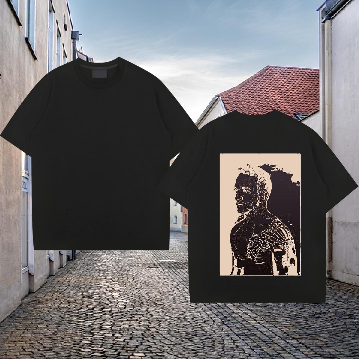 Fashion Casual T-Shirts portrait Tops Tees 230g 100% Cotton Spring Summer Comfortable DIY Breathable Couples T Shirts