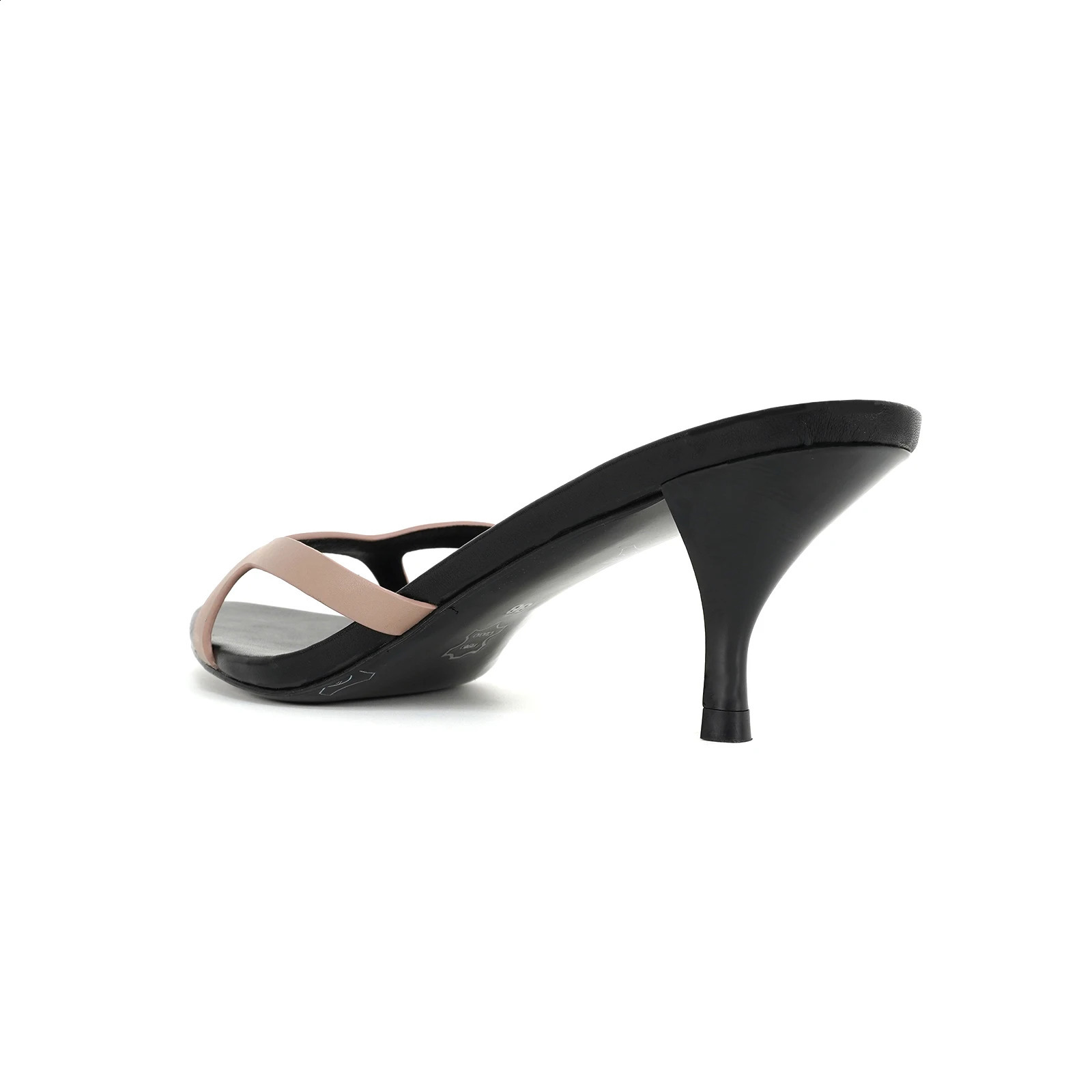 Elegant Womens High Heels Plus Size 35-44 Genuine Leather Party Shoes Pointed Open Toe Thin Heel Womens Slippers Summer 240809