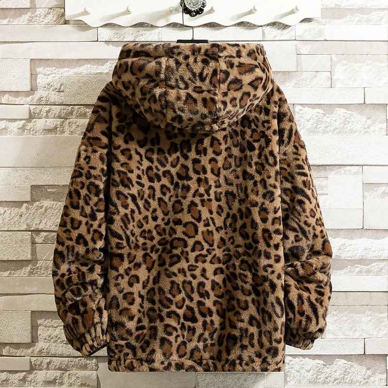 Fall/winter Leopard Print Jacket Loose and Comfortable Cotton-padded Jacket Fashion Mens and Womens Autumn Warm Jacket 240809