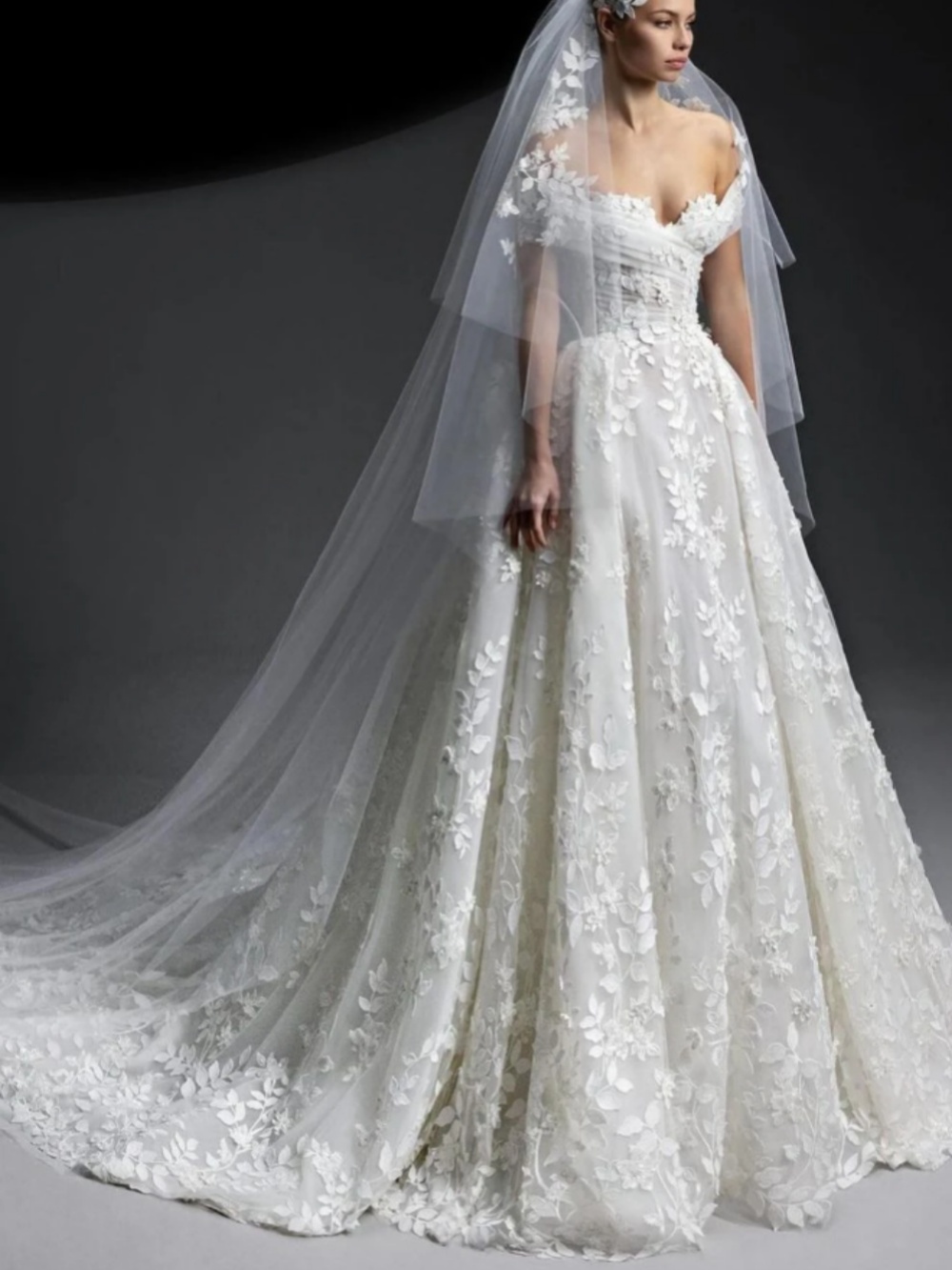 Illusion A Line Wedding Dresses Appliques Sweetheart Off Shoulder Bridal Gown Sleeveless Pleats Lace Bride Dresses Castle