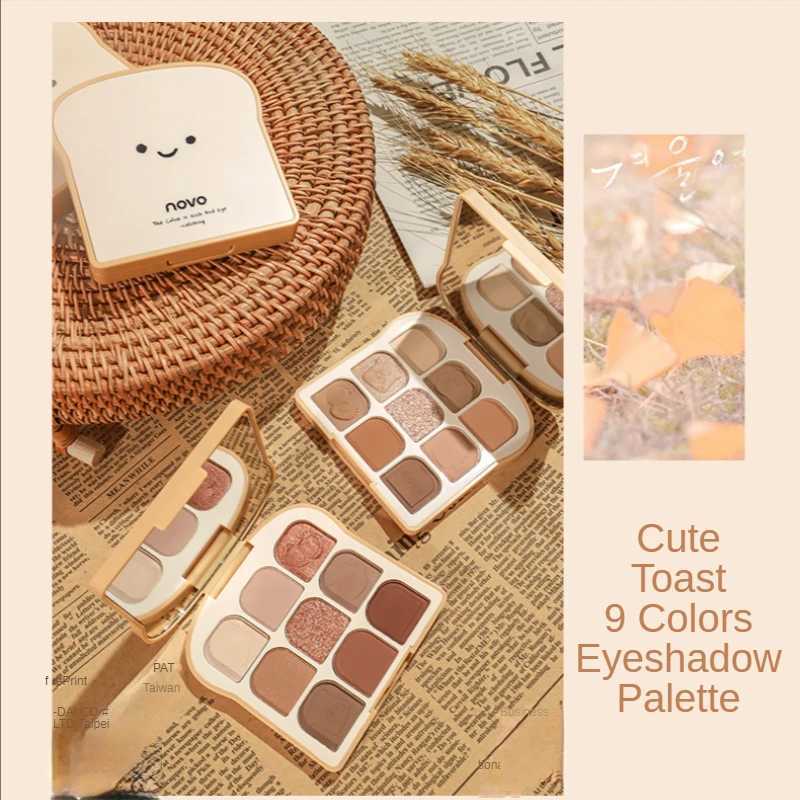 Cute Toast 9colors Pearlescent Eyeshadow Palette Blush Matte Eye Plate Lasting Water Proof Female Cosmetic Makeup Palette BeautyCL240812