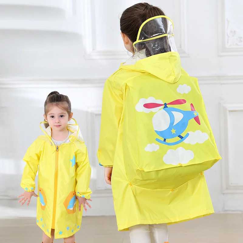 Fashion Toddler Rain Coat impermeable Children Rain Suitstudents Primary School Rain Coat Poncho Backpack raincoat for children Y240810