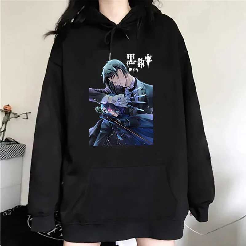 Black Butler Sebastian Michaelis Ciel Phantom Printed Hoodie Fashion Womens Casual Zipper HoodieW240724