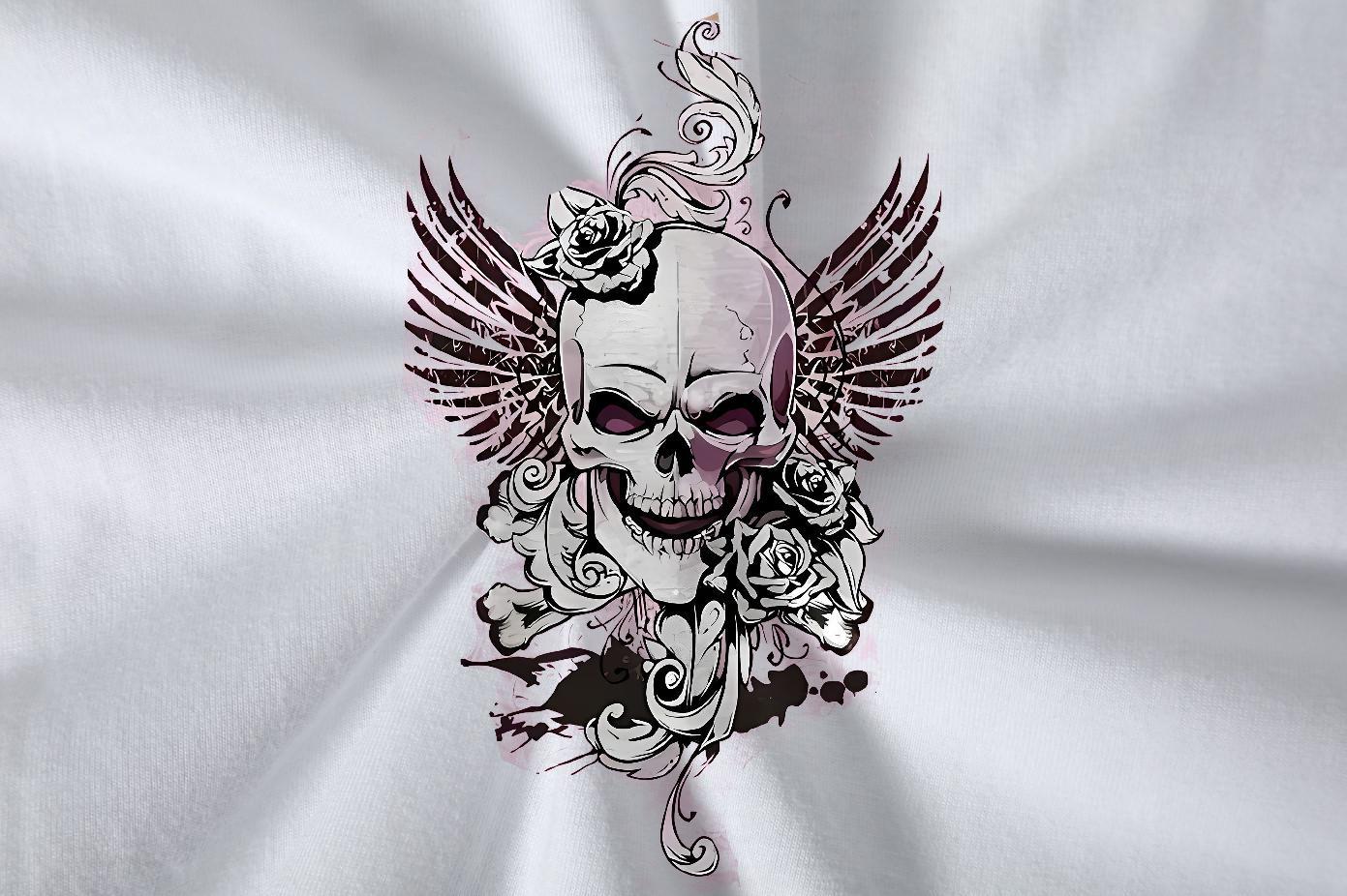2024 DIY T shirt skull Clothings 230g 100% Cotton Casual Daily Wear Loose Custom Printed O Neck Short Sleeves Men Tops Tees