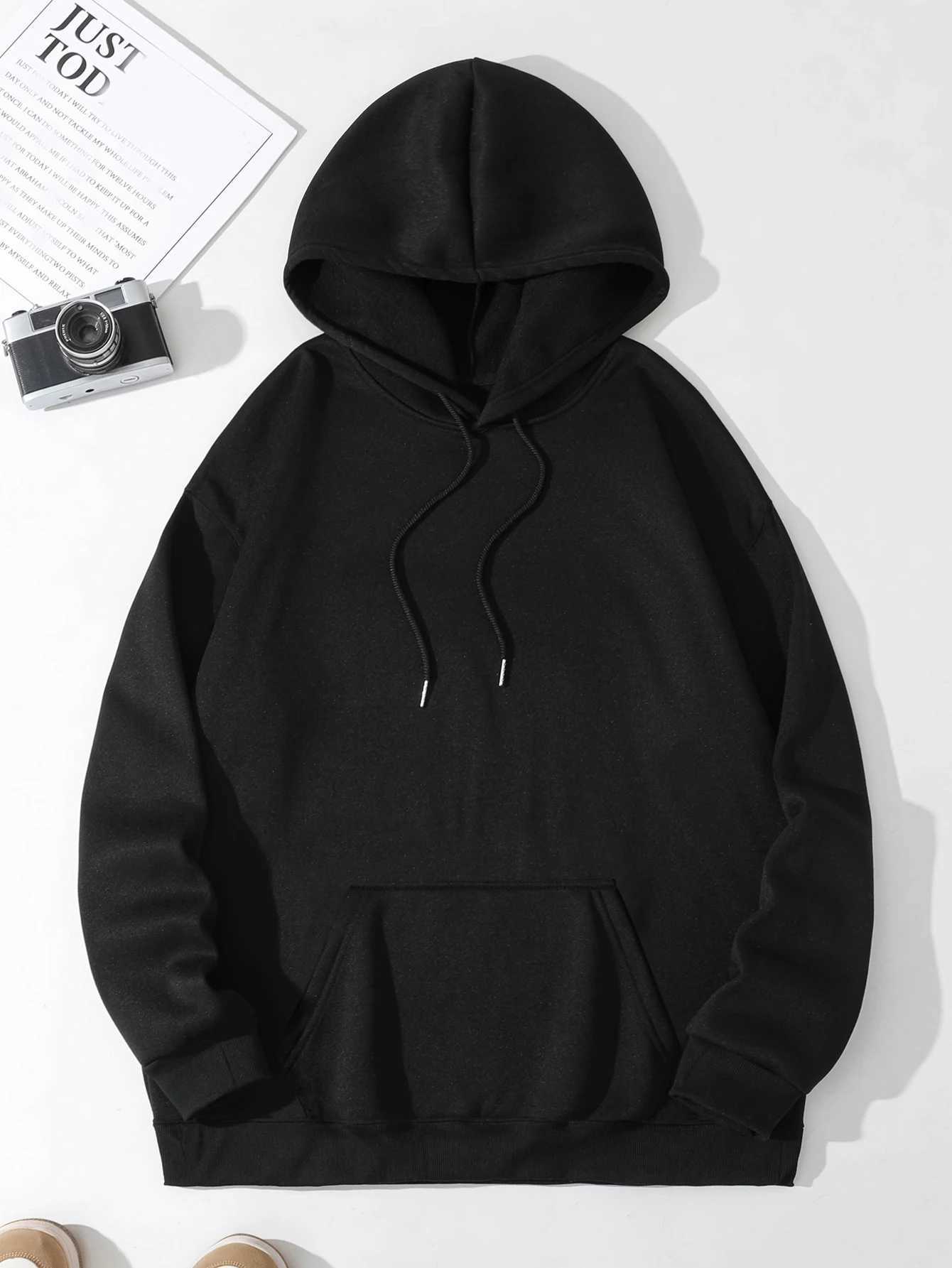 Classic Fashion Mens Hoodie Casual Hoodies Pullovers Sweatshirts Mens Top Solid Color Hoodies Sweatshirt MaleXJ240812