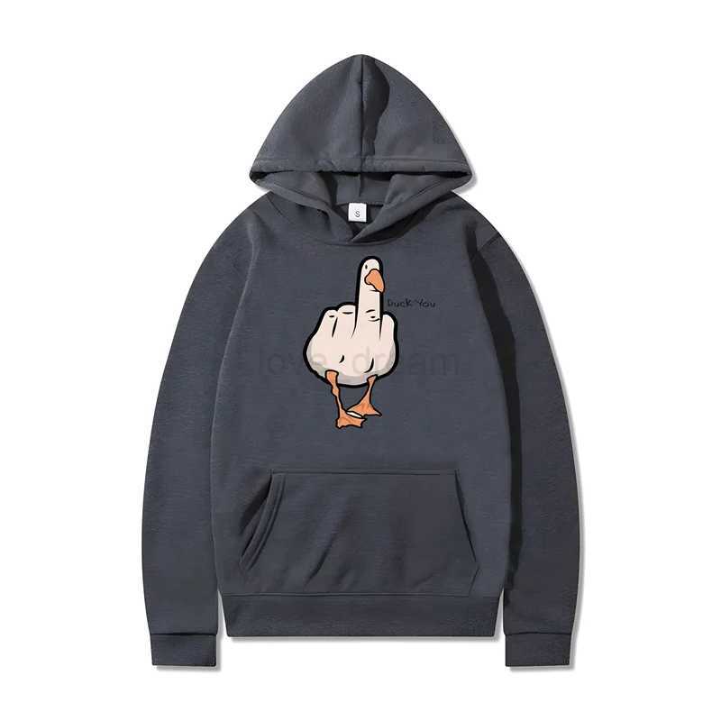 Funny Duck You Print Hoodie Men Women Harajuku Hip Hop Hooded Sweatshirts Fashion Casual Oversized XS-3XL Loose PulloversXJ240812
