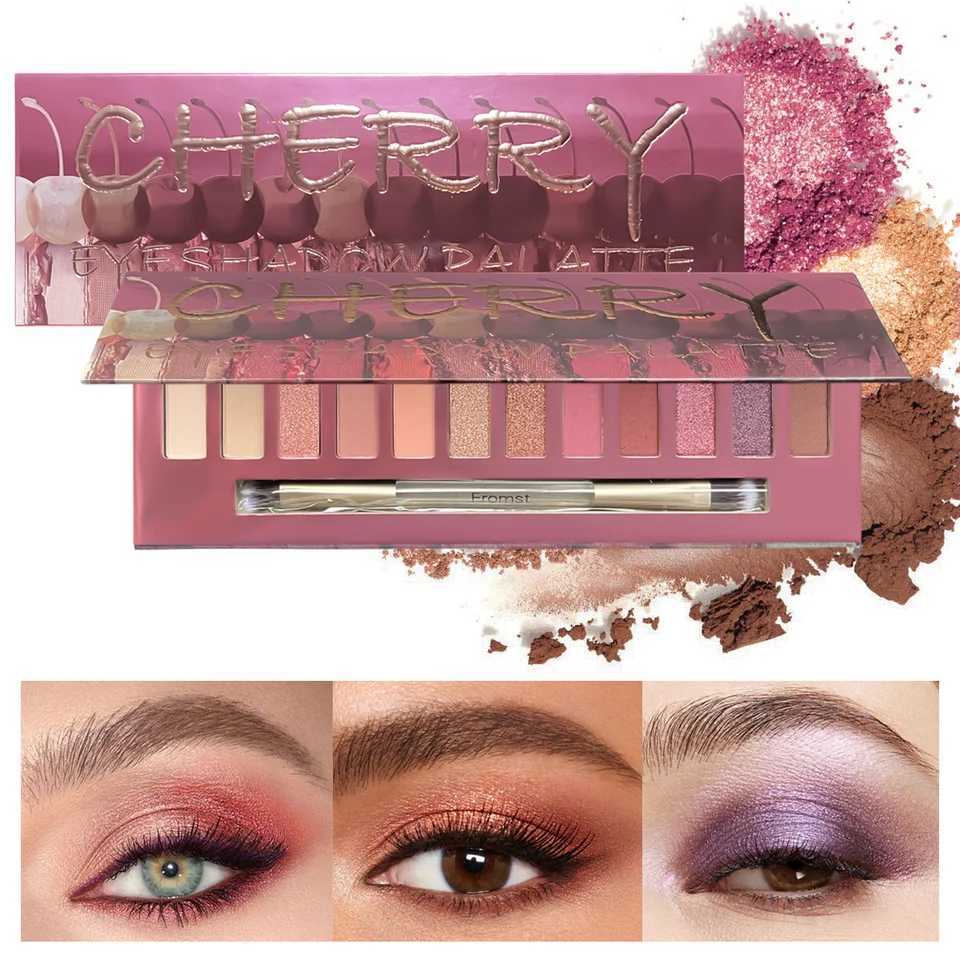 12 Colors Black Eyeshadow Palette Glitter Brown Neutral Dark Smokey Eyeshadow Palettes For Halloween Gothic Punk Style MakeupCL240812
