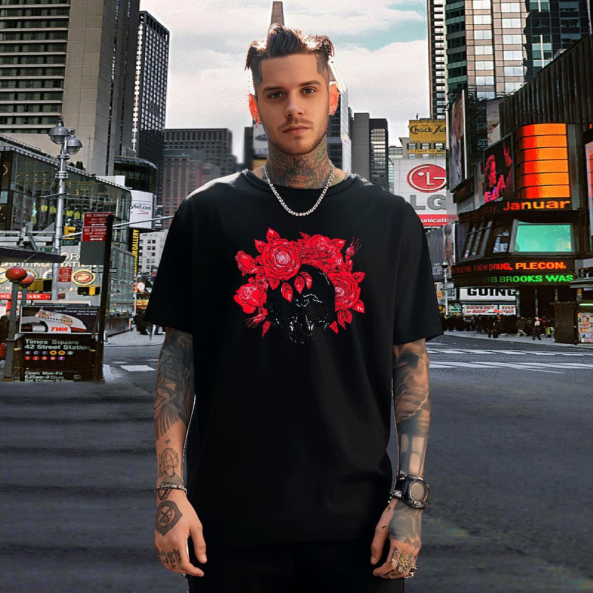 2024 New T Shirt For Man flower Tops Shirt 230g 100% Cotton Casual Beach Classic Custom Anime Breathable Short Sleeve Tshirt for Man Woman
