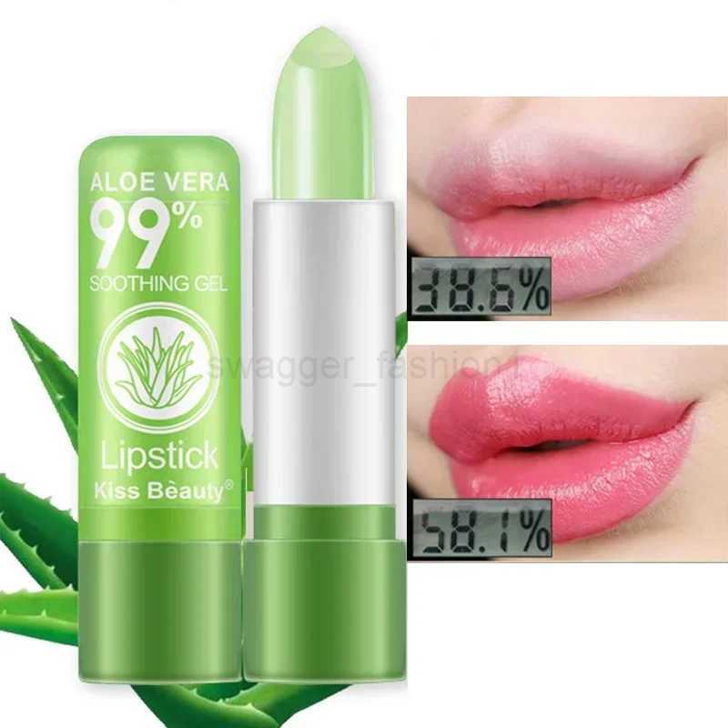 1pc 99% Aloe Vera Color Changing Lipstick Is Not Easy To Fade Lipstick Long Lasting Moisturizing Temperature Color Lip BalmXJ240812