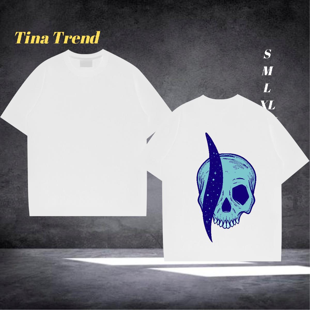 New Designer T Shirt For Man skull Tees Shirts 230g 100% Cotton Street Casual Cool Oversized 4XL Pure Cotton Mens Tshirts