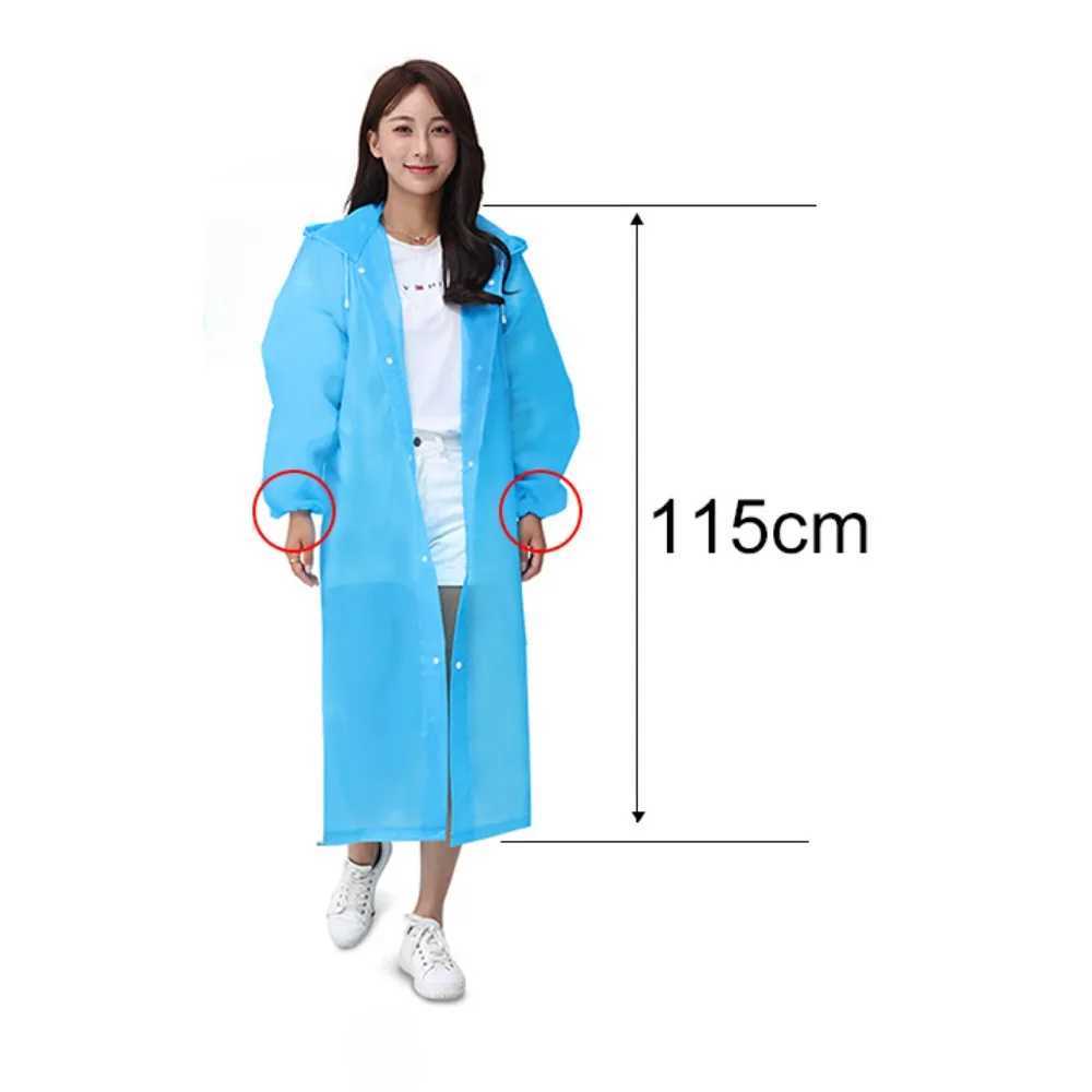 Fashion EVA Children Adult Raincoat Kid Adult Thickened Waterproof Rain Coat Girl Boy Outdoor Hiking Travel Reusable Rain Jacket Y240813
