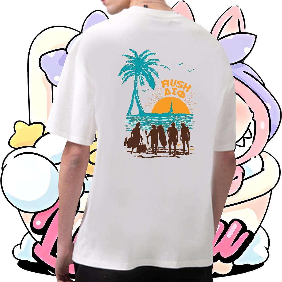 Fashion Casual T-Shirts tree Clothings 230g Pure Cotton Spring Summer Soft Plus Size Cartoon Breathable Short Sleeve Mens Tshirts
