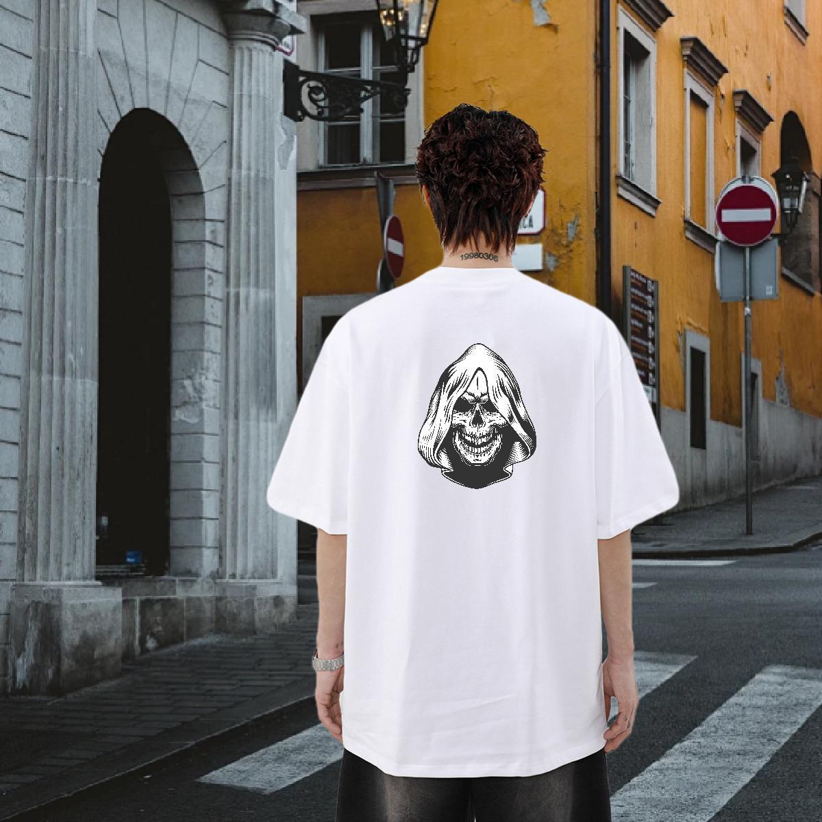 New Arrival Men T Shirts skull Tee Shirt 230g 100% Cotton Spring Summer Comfortable Oversized 4XL Breathable Tshirts