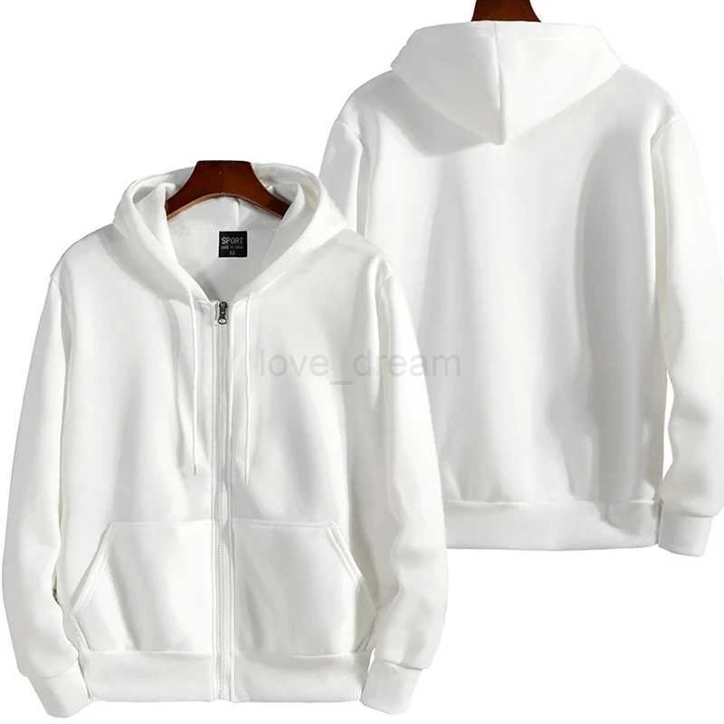 Zipper Hoodies Autumn Winter Mens New Long Sleeve Hooded Sweatshirt Fashion Casual Male Outfit Sportwear Loose Fit ClothesXJ240812