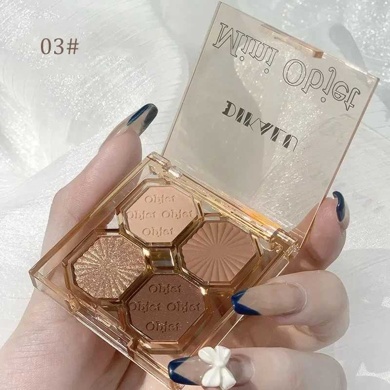 New 4 Colors Eyeshadow Palette Portable Makeup Highlight Matte Shimmer Eyeshadow Shiny Long Lasting Natural Eyeshadow CosmeticsW241212
