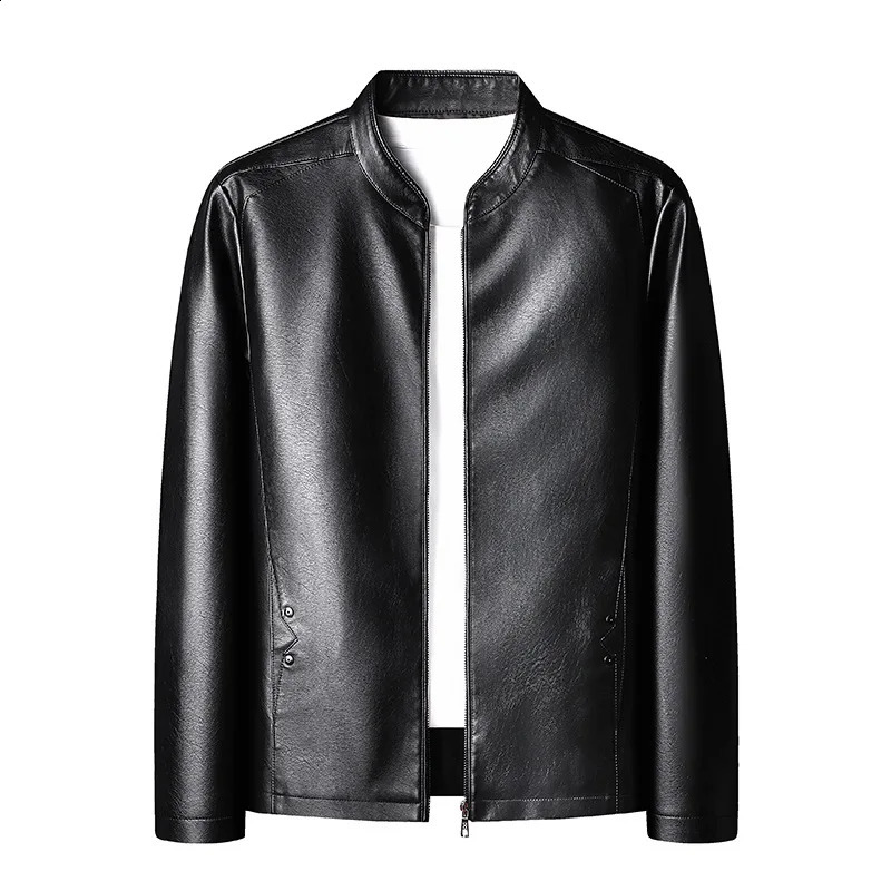 Autumn Men Motorcycle Casual Leather Jacket Mens Faux PU Jacket Man Biker Vintage Fashion Jacket Coats Male Plus Size 5XL 240812