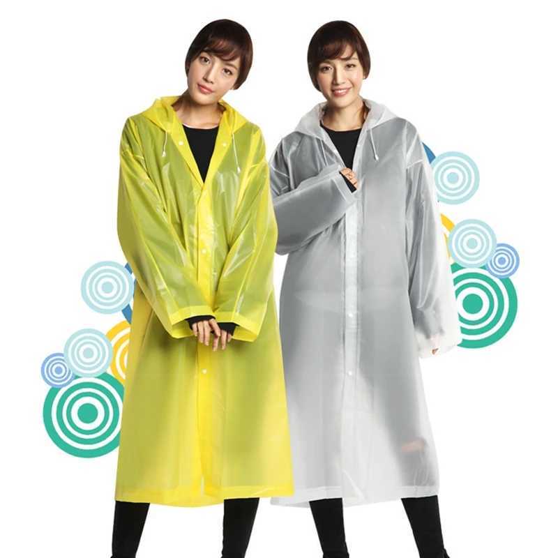 EVA Women Raincoat Rain Poncho Waterproof Rain Coat Women Clear Transparent Camping Waterproof Rainwear Breathable Rain Jacket Y240810
