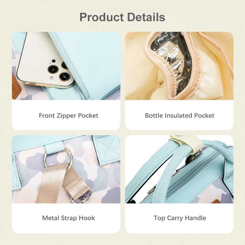 Multi functional dial bag outdoor travel handbag baby bag handbag suitable for mothers waterproof large capacity with handbag W240812