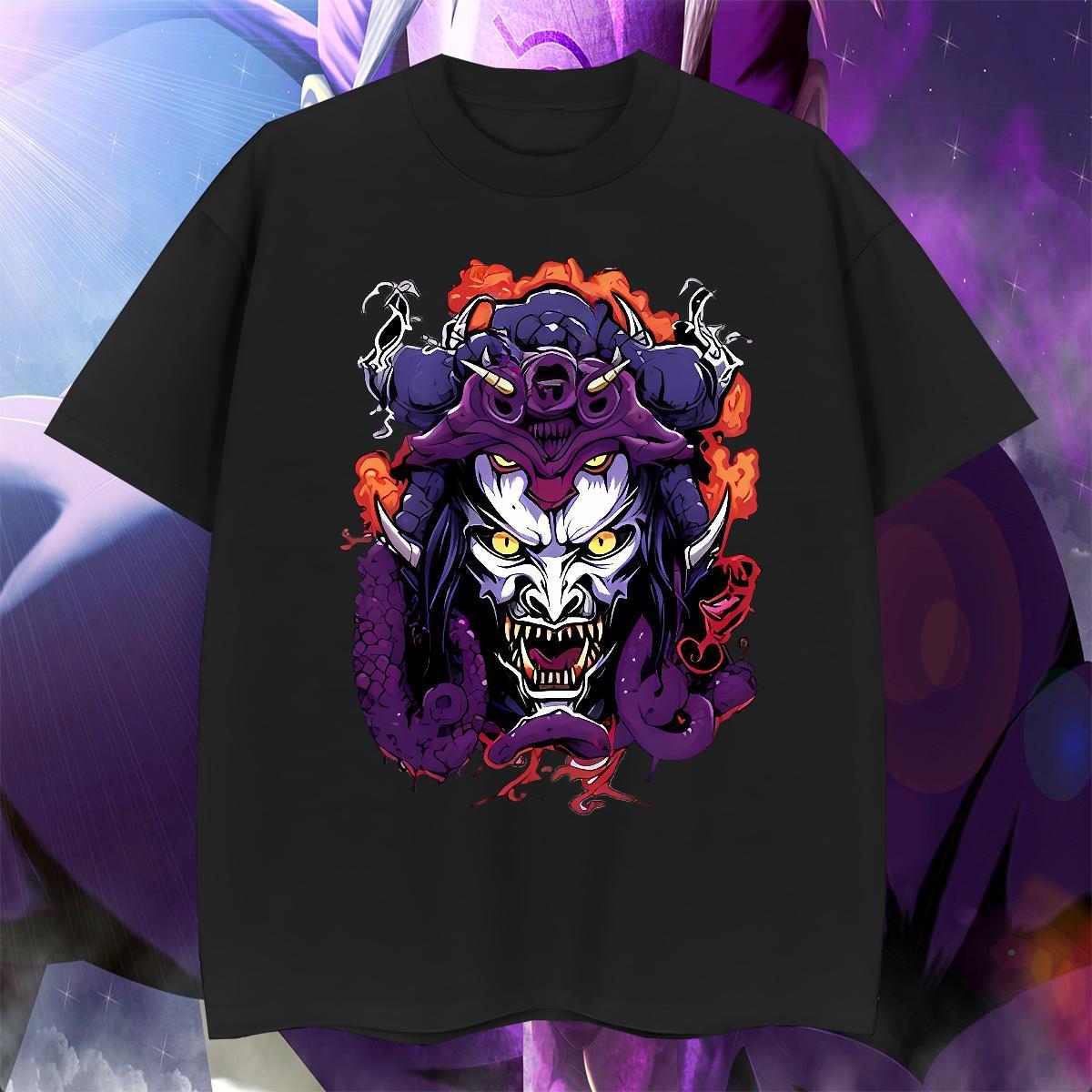 Wholesale Couples T Shirts Hip Hop Street 230g Pure Cotton DIY Printed Breathable Soft Terror, Purple Dragon,Flame T-Shirts for Men Fashion Design Tee