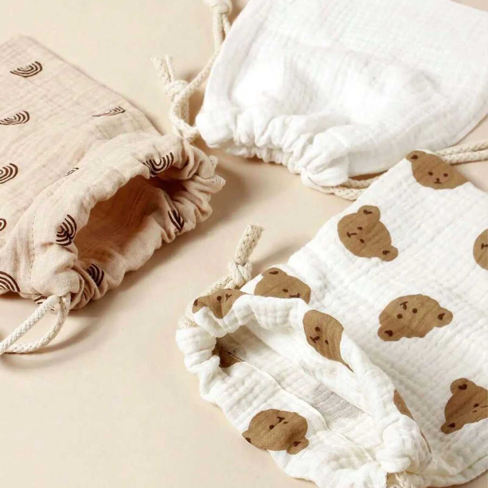 Mommy Bag for Outdoor Cart Hanging Storage Bag Bear Printing Cute Candy Gift Bag Baby Dust Bag W240812