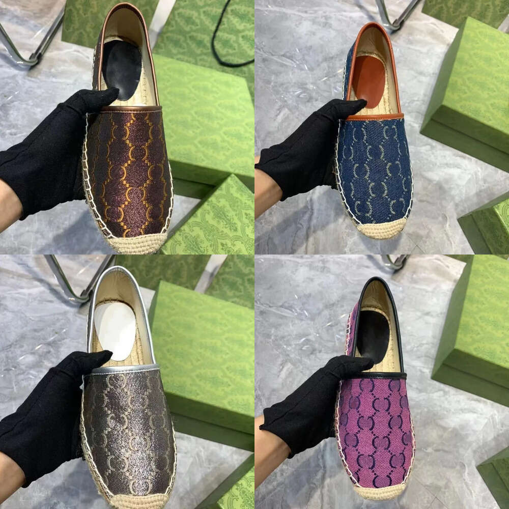 2023 Designer classic lady platform fisherman shoes Flat women Straw bottom black casual boat shoe Metal buckle 100% leather Ladies Lazy