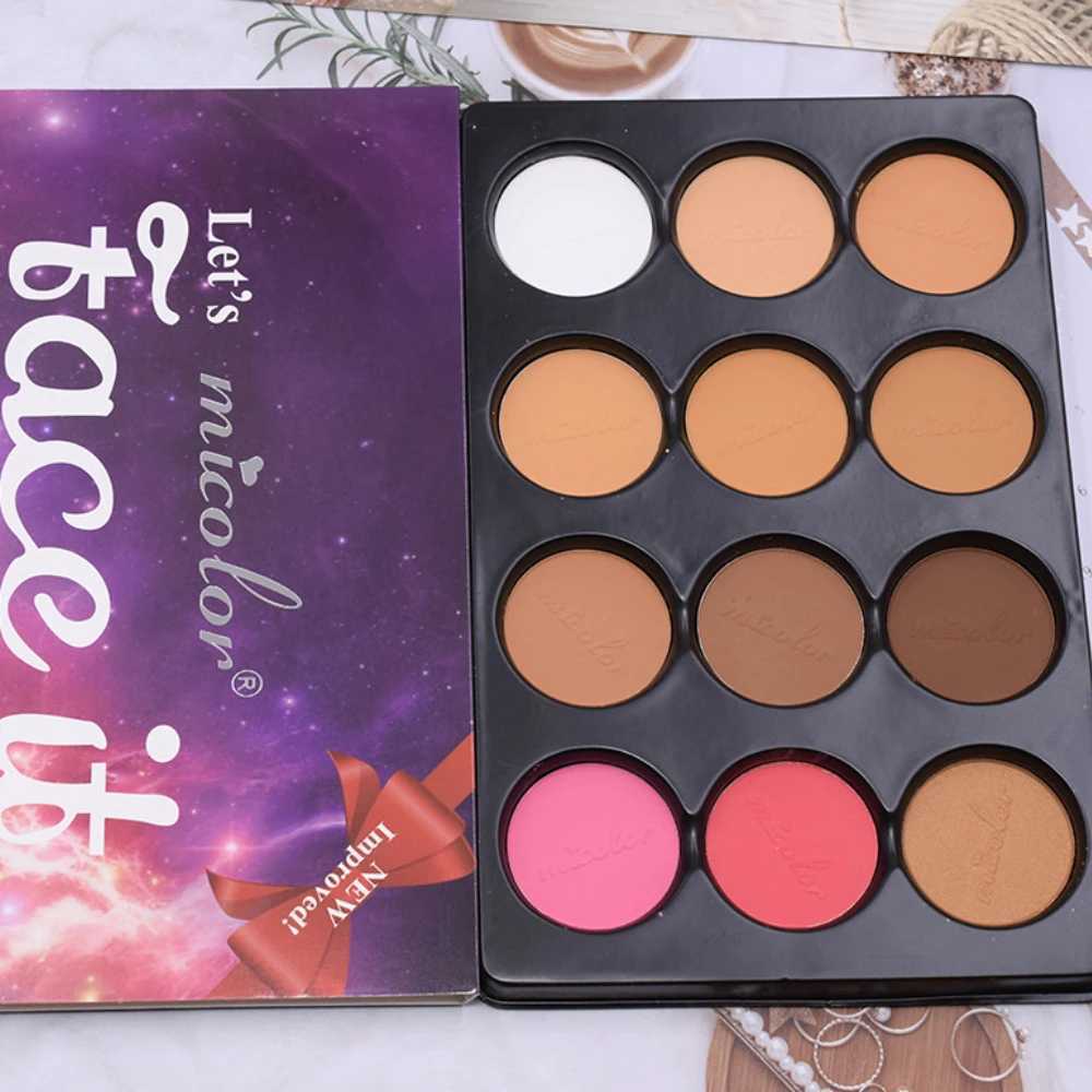 12 Color Matte Face Repair Powder Ber eye shadow Set Powder Outline Highlight Makeup Palette Face Makeup KitW241212