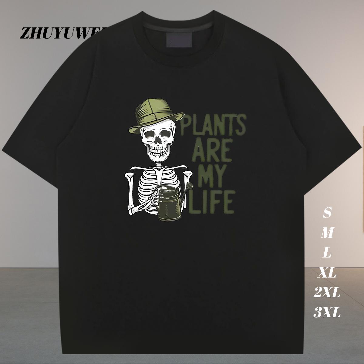 Classic T Shirts Men halloween Tops 230g 100% Cotton Hip Hop Cool Design Custom Print Oversized Breathable Short Sleeve Tshirt for Man Woman