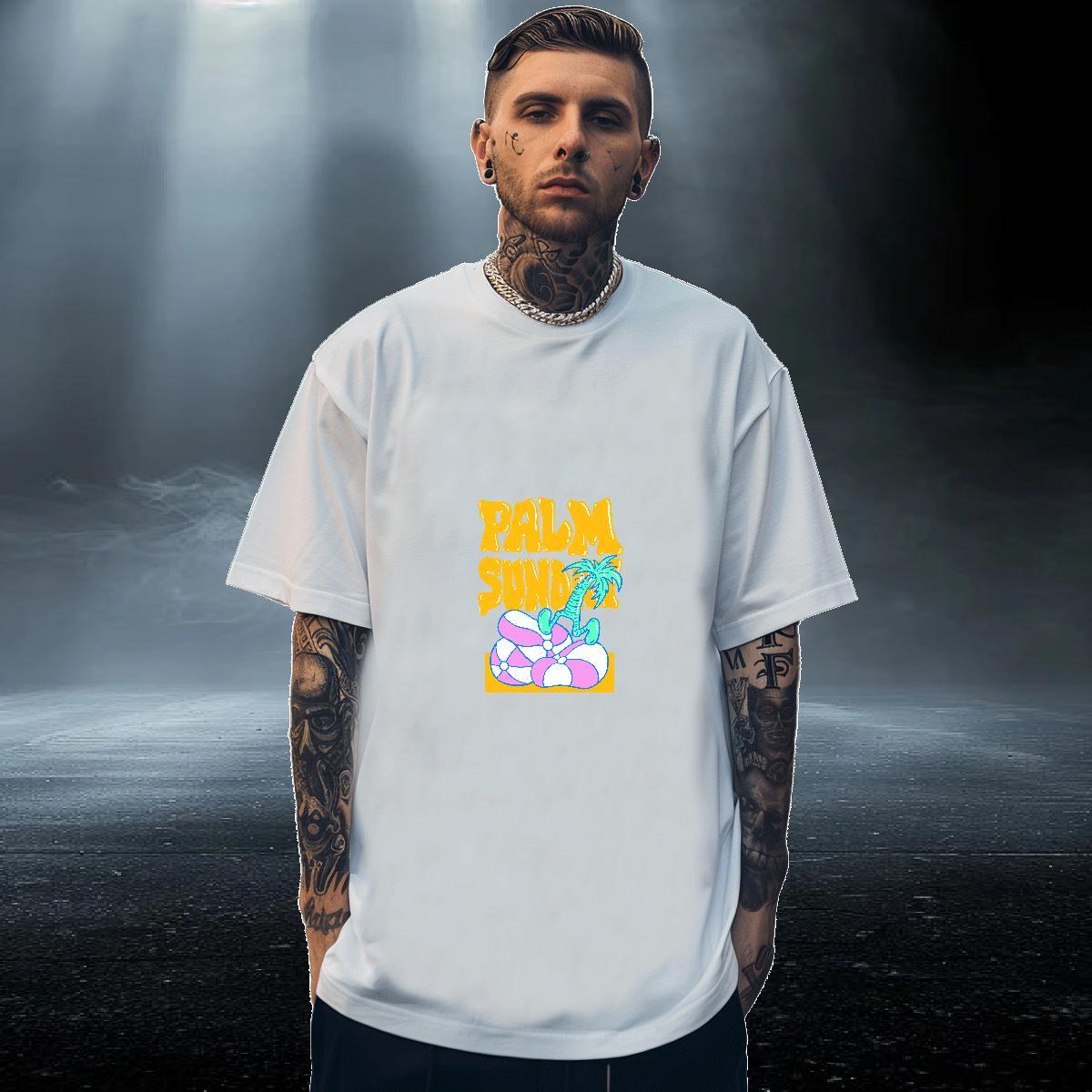 Cool Couples T Shirts Outdoor 230g Cotton White Plus Size Breathable Crew Neck letter T-Shirts DIY Top Tees