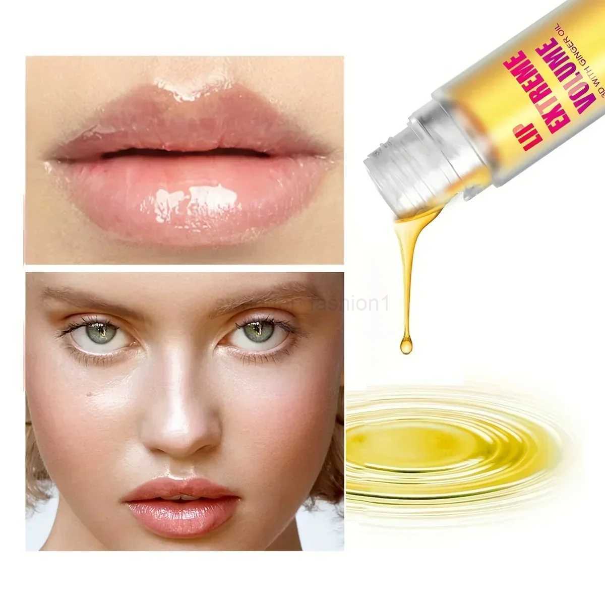 Lip Plumper Fuller Healthy Enhancer Ginger And Mint Plant Lip Gloss Oil Moisturizing Beauty Lips Sexy LipsXJ240812