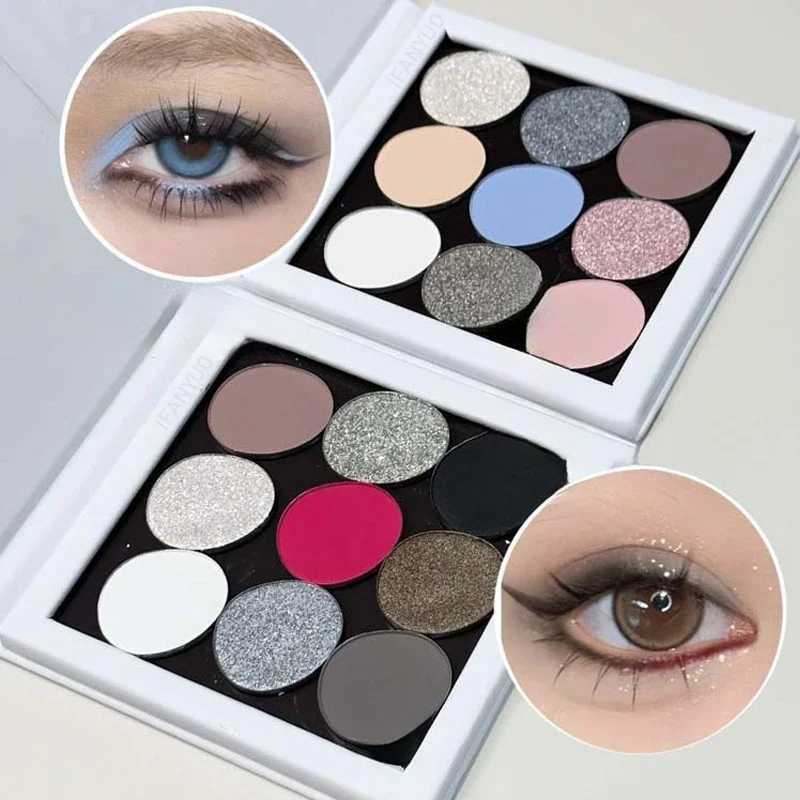 Punk Nine Color Magnetic Eyeshadow Palette Smoky Black Fine Powder Pearly Matte Shimmer Silkworm Brightening Shiny Eye ShadowCL240812