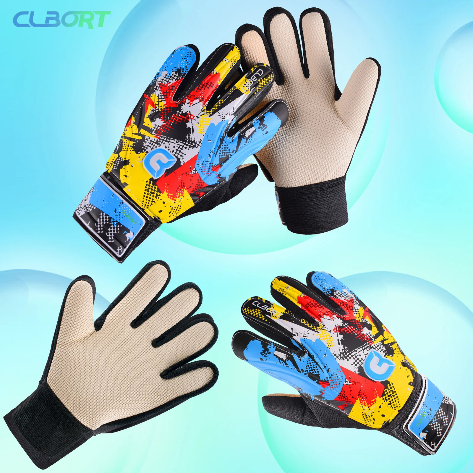 Soccer Goalkeeper Gloves Graffiti Style Goalkeeper Gloves With Strong Grip Non-Slip Soccer Gloves 250107