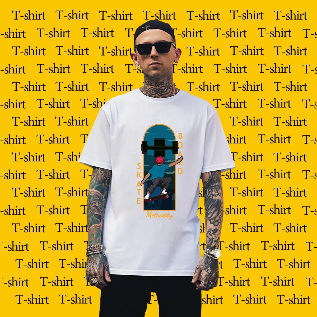 Brand Tshirt for Man Woman painting 230g Cotton Casual Breathable Short Sleeve Men T Shirts Custom Print Plus Size Fashion Casual Tshirts