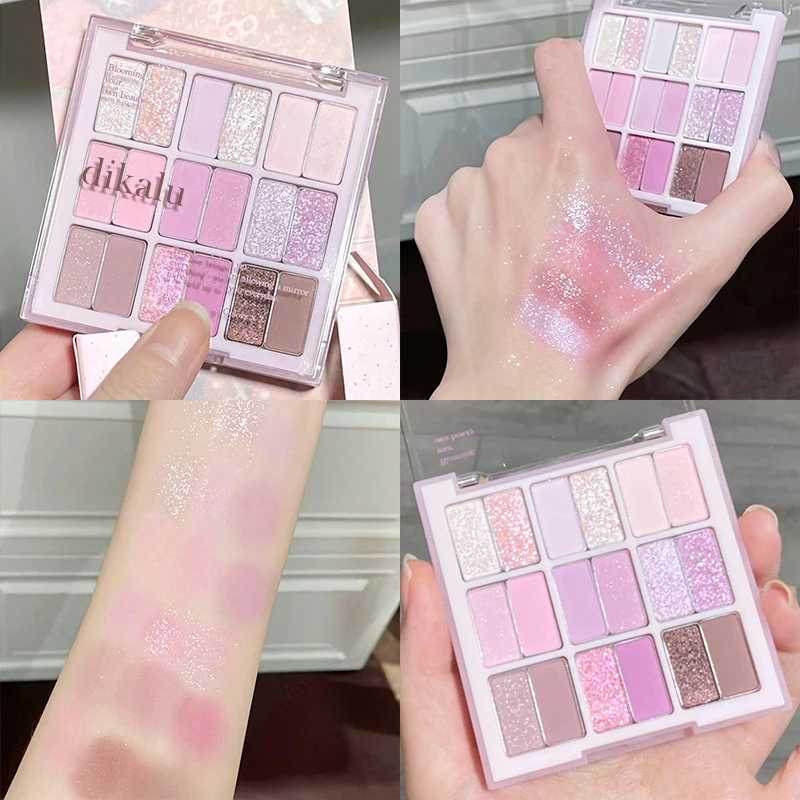 DIKALU Platter 18 Color Eyeshadow Platter Jiugong Strawberry Smoothie Summer Coral Sweetheart Garden Blue Pink Jump ColorCL240812
