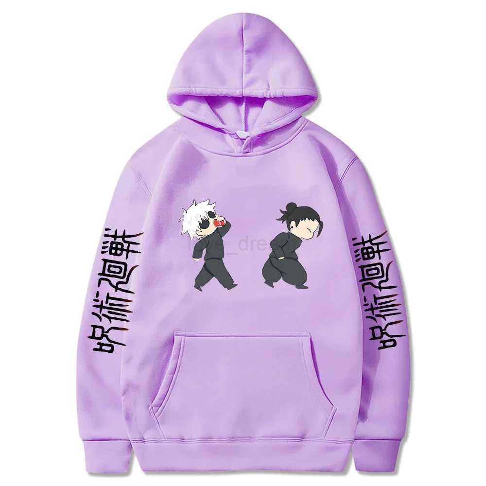 Jujutsu Kaisen Anime Hoodies Cartoon Satoru Gojo Cute Print Men Women Pullovers Autumn Winter Casual Plus Size SweatshirtsXJ240812
