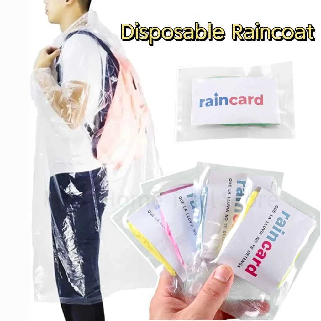 Portable Disposable Raincoat Transparent Waterproof Emergency Rain Coat Universal Travel Camping Hiking Rainwear Clothes Covers Y240810