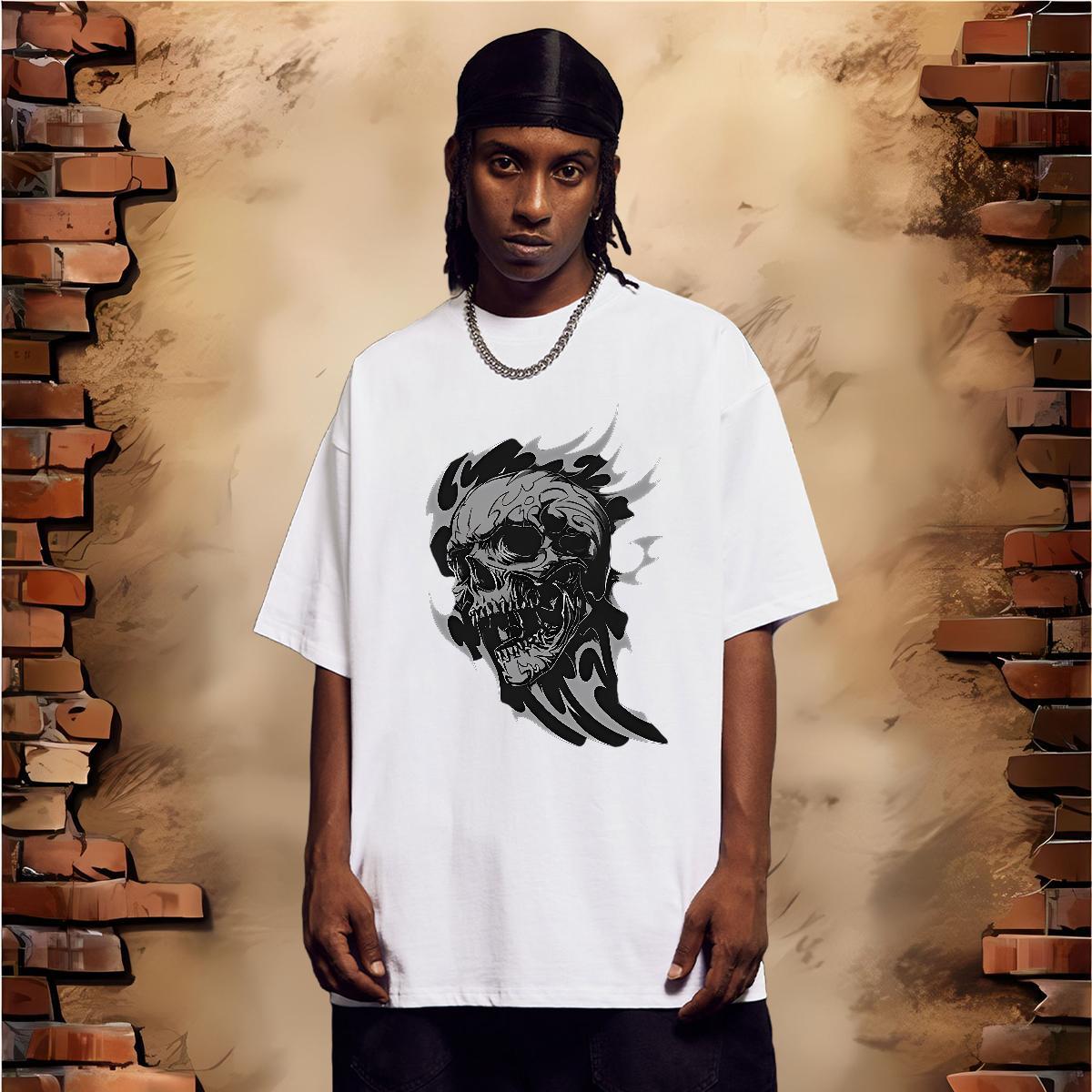Customized T-Shirts halloween Clothings 100% Cotton 230g Street wear Hip Hop Cool Design DIY Short Sleeve Soft Men Clothes T-Shirt