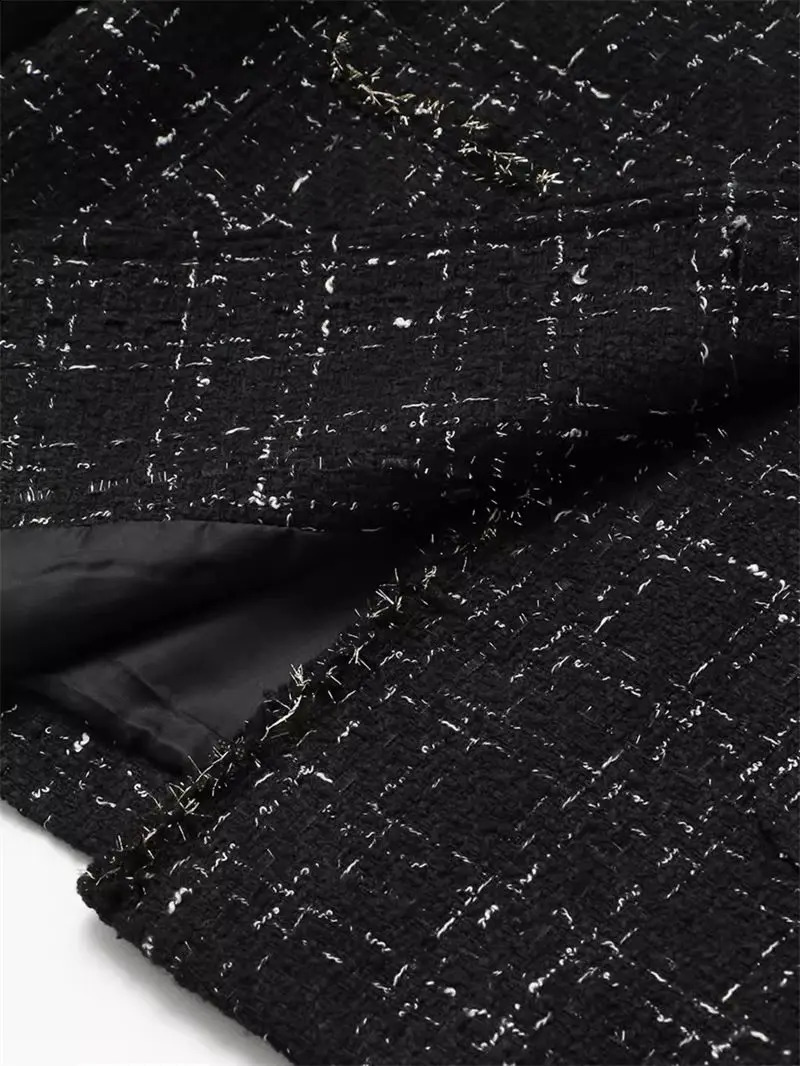 Spring Autumn Korean Tweed Blazer Spring Autumn Oversized Womens Casual Jacket Retro Double Breasted Suit Coat K305 240812