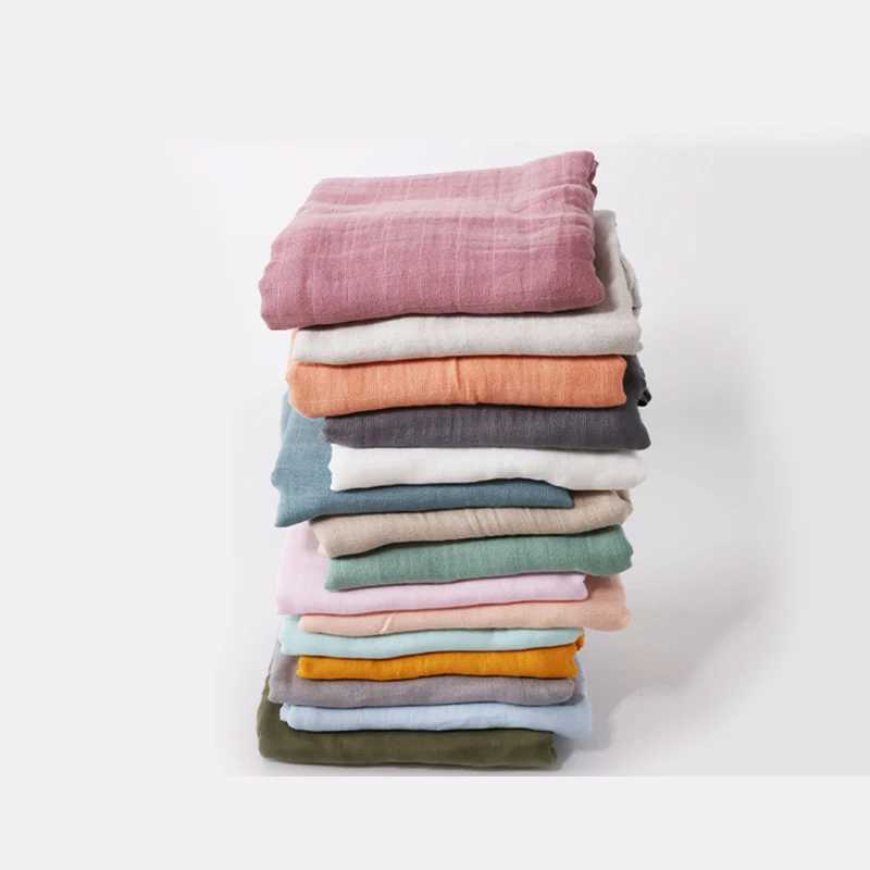 Bamboo blanket 120 * 120cm fine cotton baby blanket 2-layer Gauze newborn swaddle packaging childrens bath towel outer trolley coverW240810